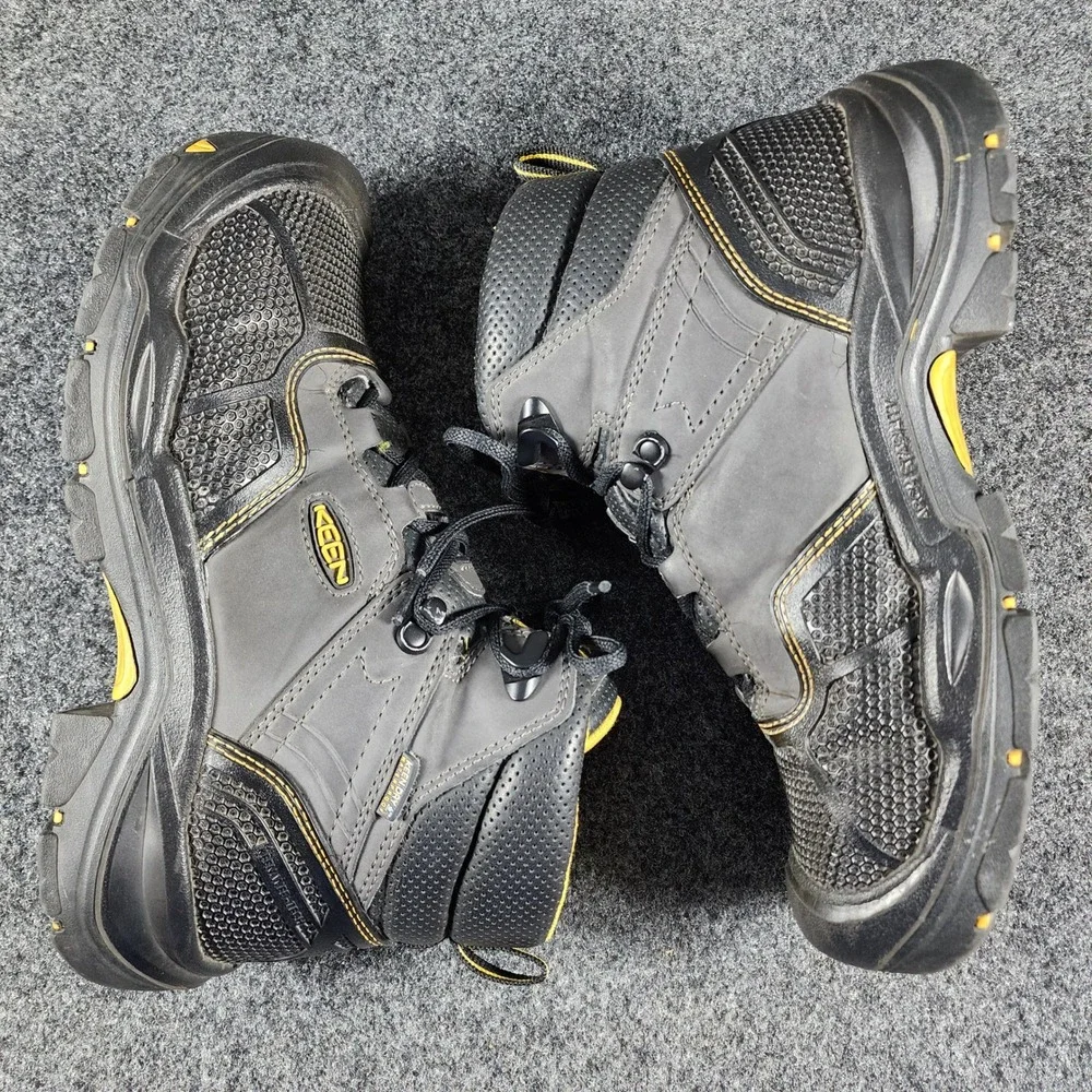Keen Logandale Utility Work Boots Steel Toe Mens 8.5D Black Gray Waterproof